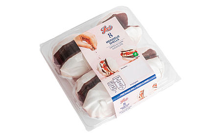 Lees 8 Meringue Shells with Dark Belgian chocolate